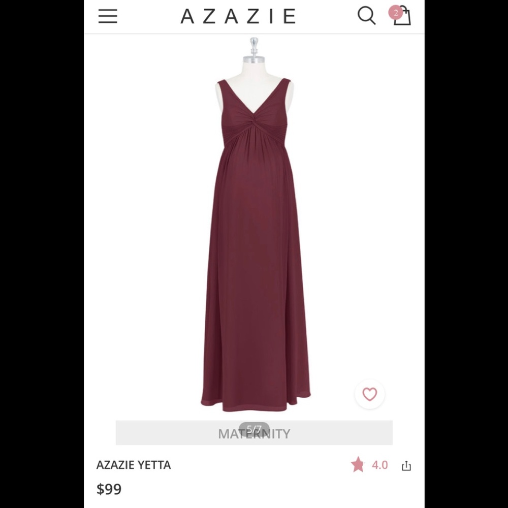 Azazie Cabernet maternity dress